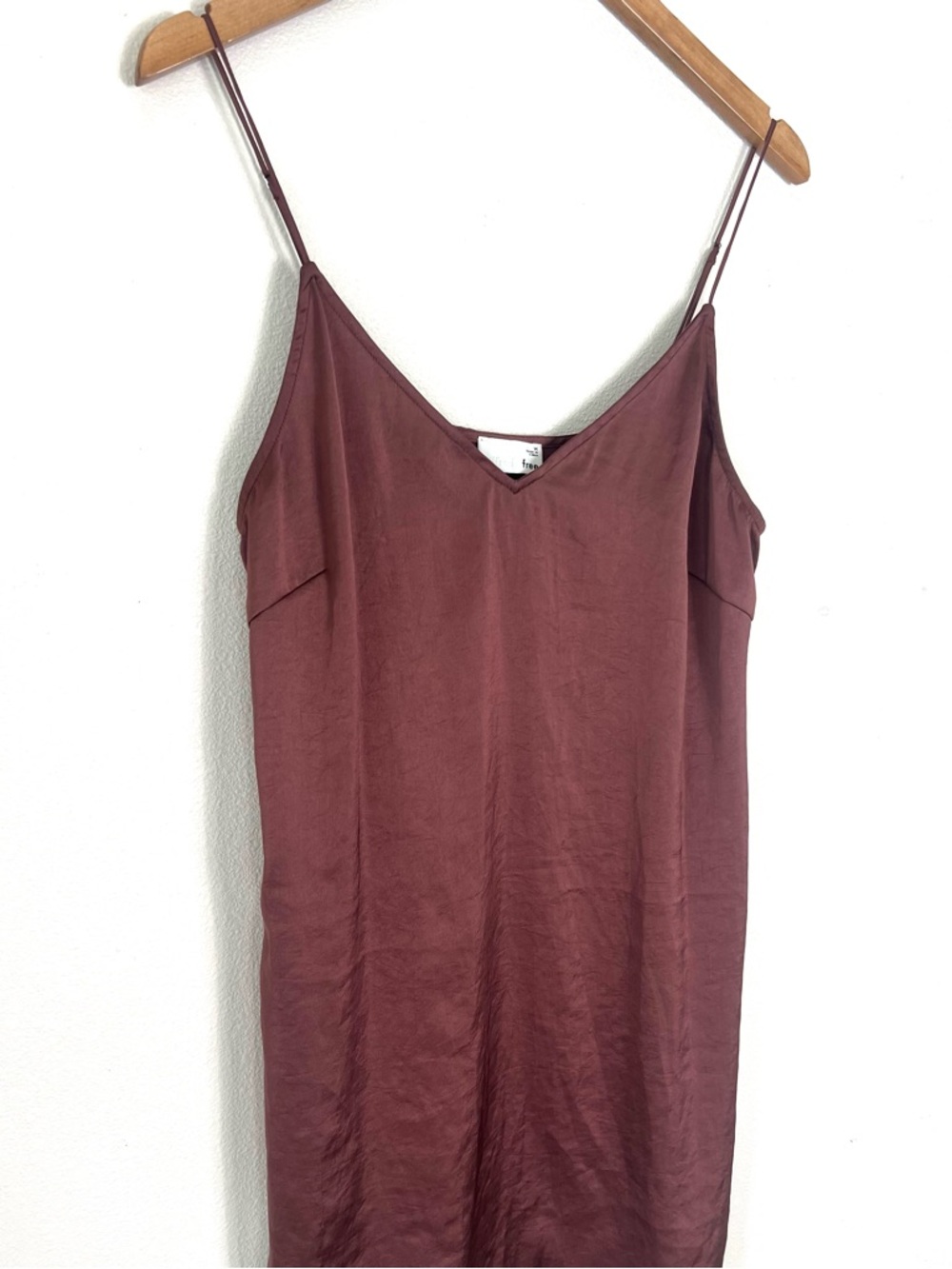 Wilfred Free Aritzia satin slip dress rust brown size medium - Picture 2 of 5